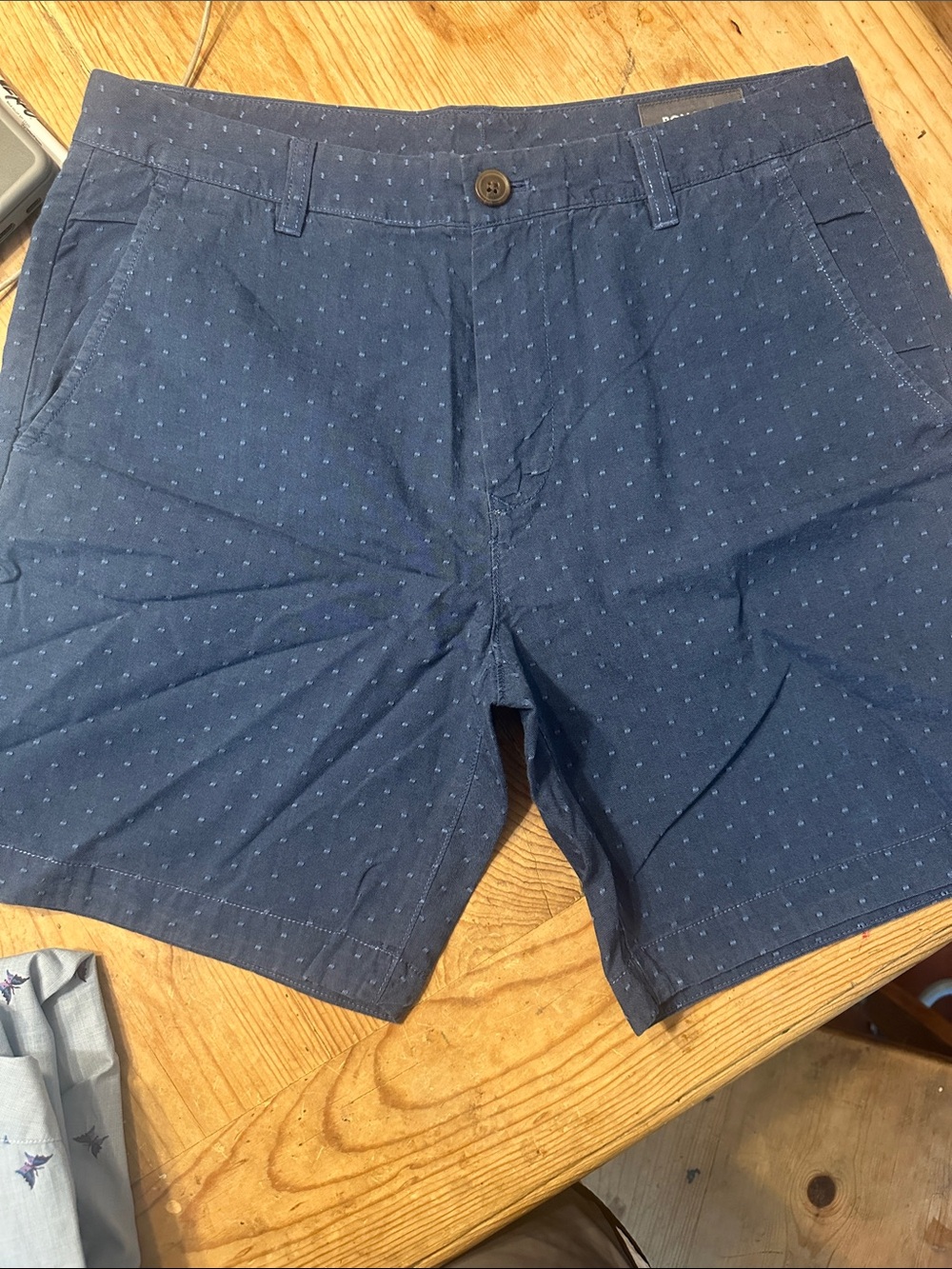 Bonobos Navy Microdot Flat Front Shorts